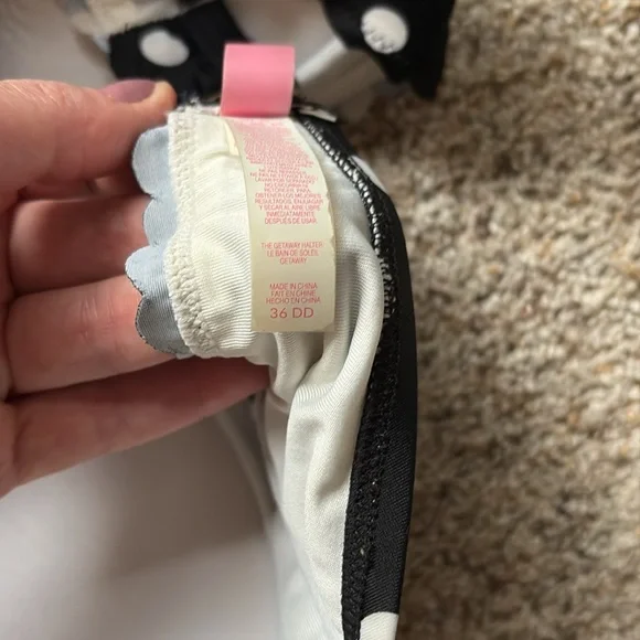 Black and White Polka Dot Bikini Top - Picture 3 of 3